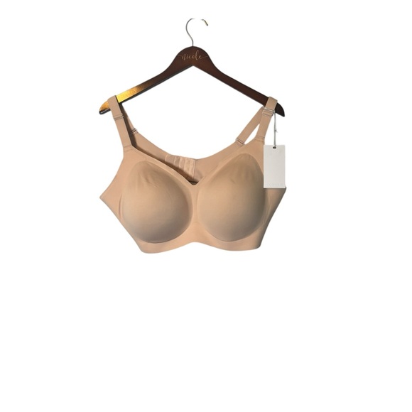 Comfelie Zero Gravity Sculpt Plunge Mesh Bra In Nude Beige Size 3XL - Picture 4 of 8